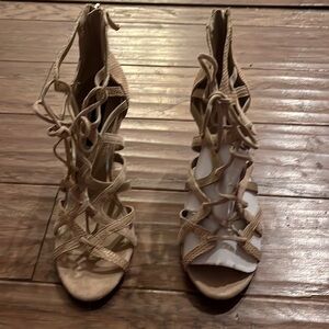 White House Black Market Chayne Gladiator Sandals with Heel Zip
